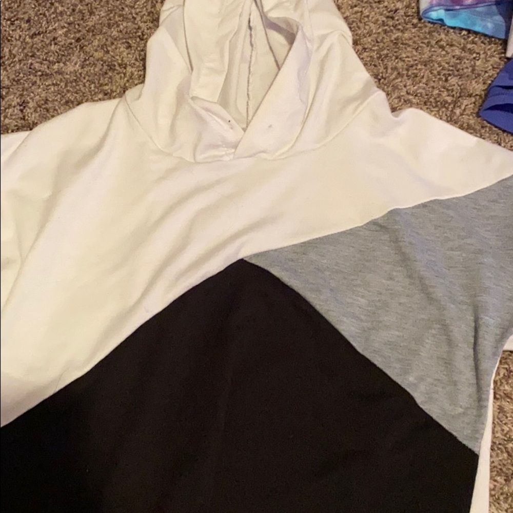 Black white and gray cropped sweater